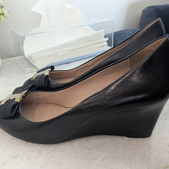 Tory Burch Black Wedge Heels - Picture 1 of 3